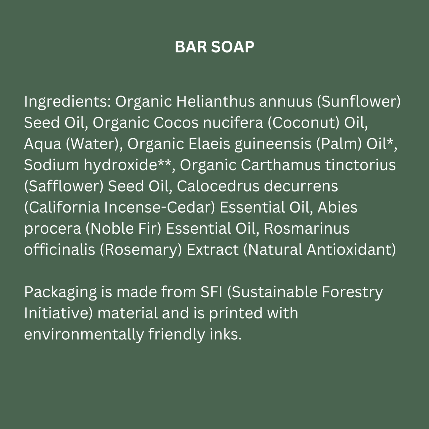 White Sage Organic Bar Soap