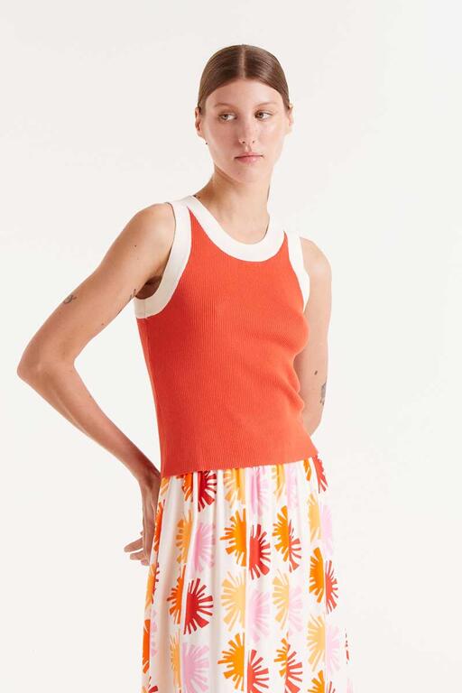 Noa Ribbed Contrast Tanks