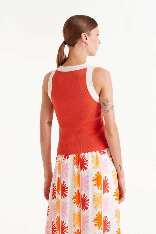 Noa Ribbed Contrast Tanks