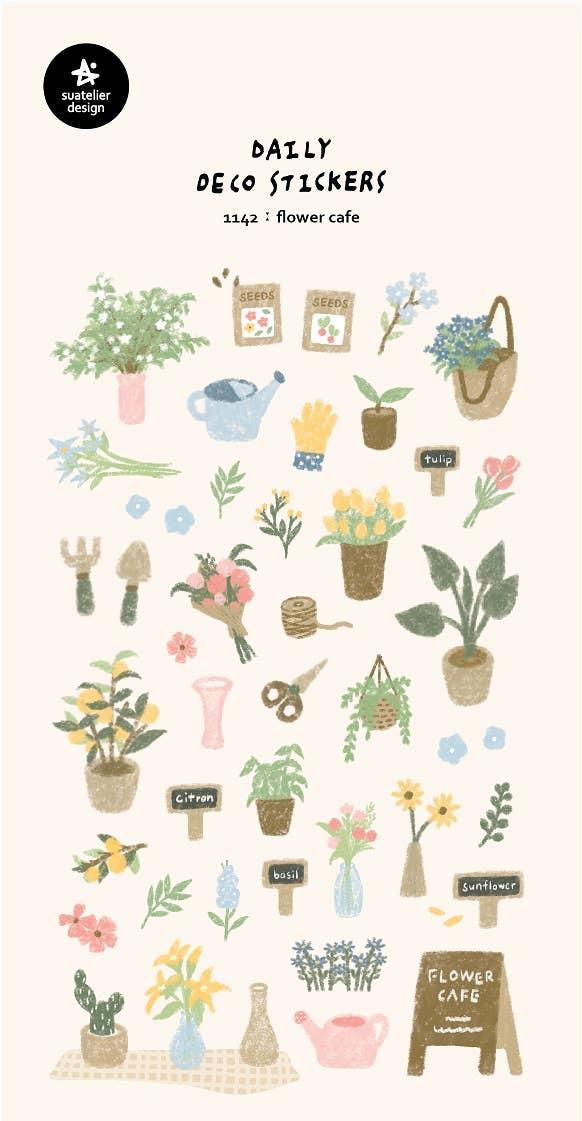 Flower Cafe Stickers