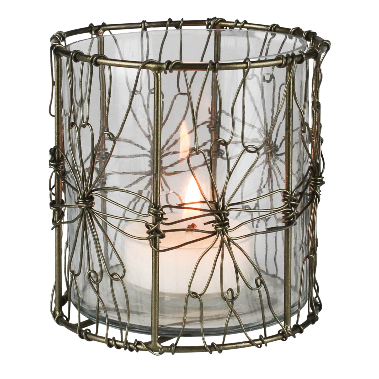 Glass and French Wire Daisy Hurricane