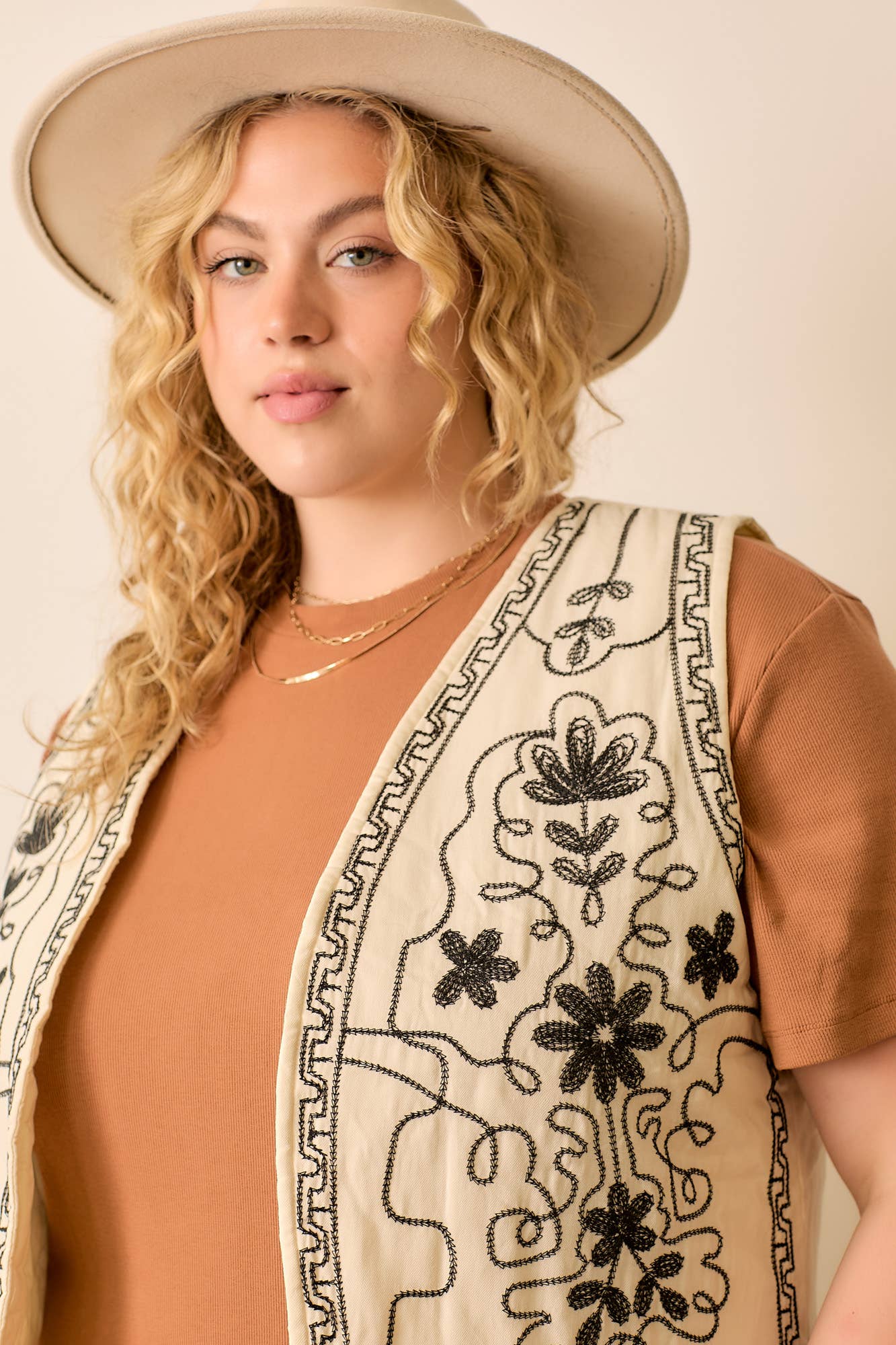 Nora Floral Embroidered Vest