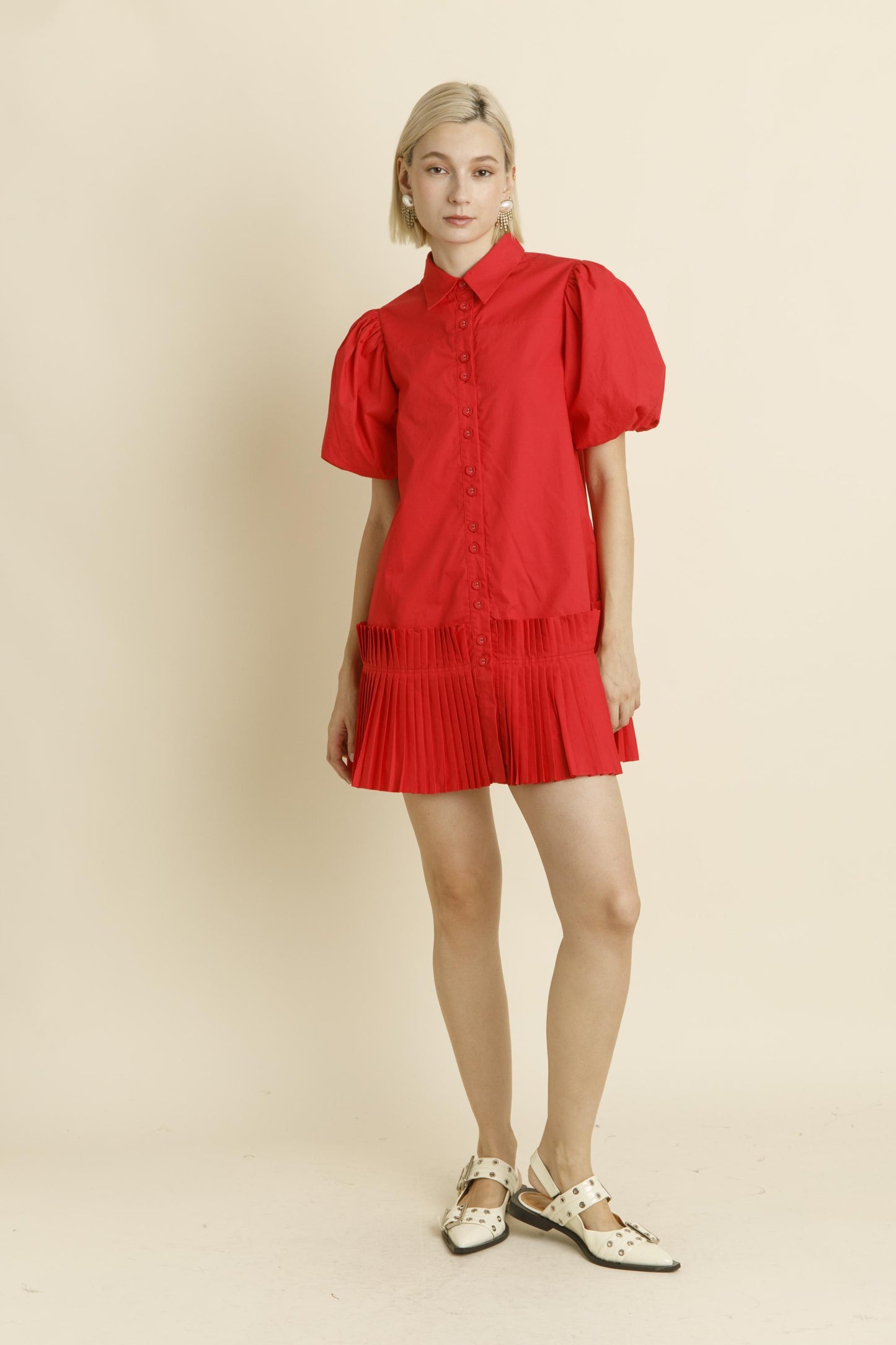 Serena Pleated Hem Mini Dress