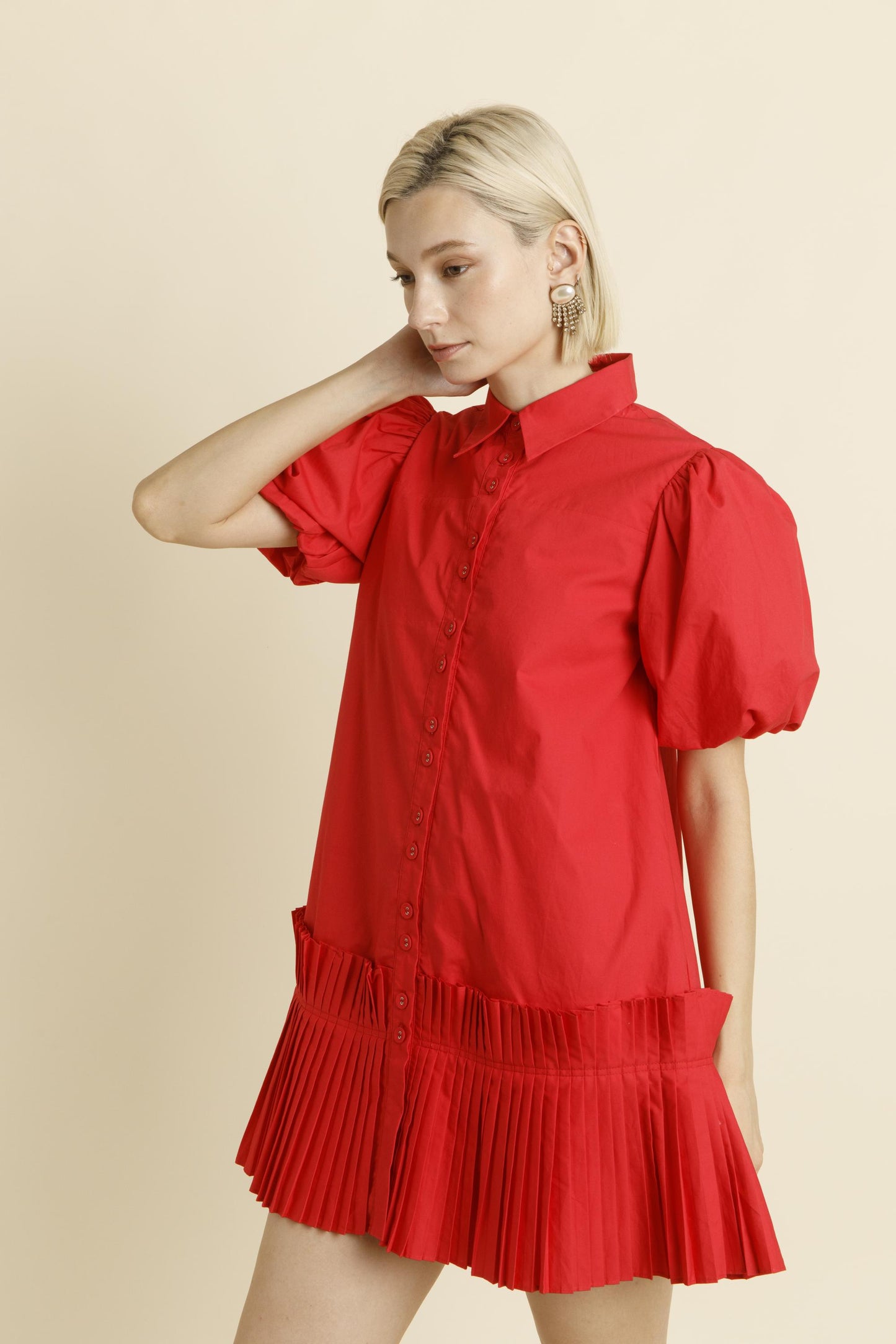 Serena Pleated Hem Mini Dress
