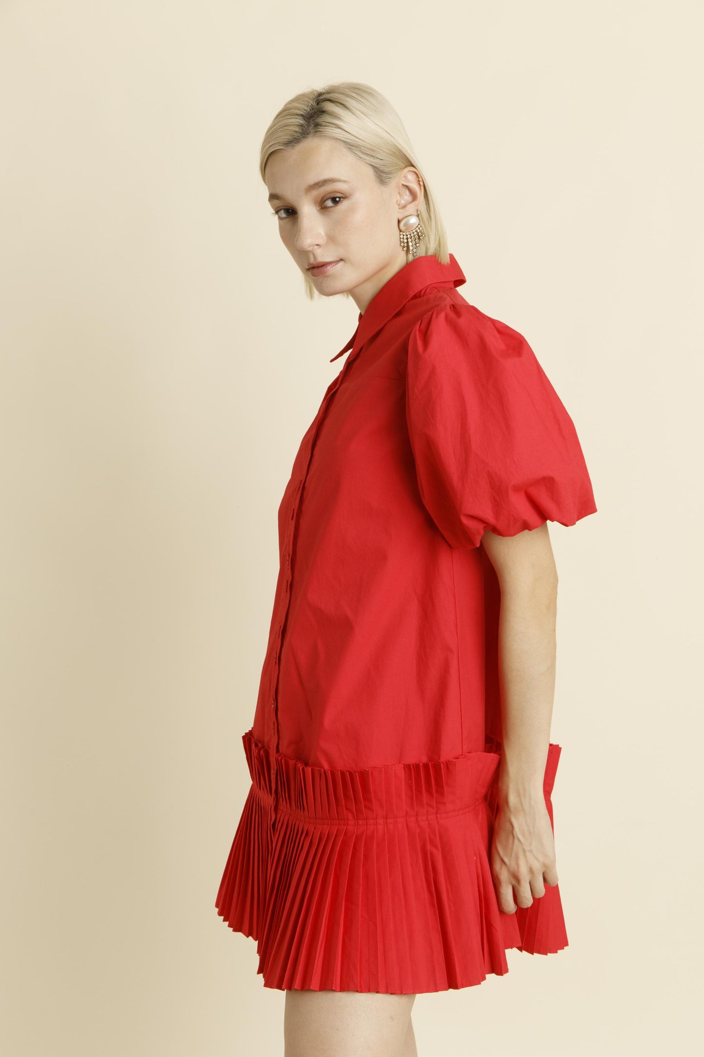 Serena Pleated Hem Mini Dress