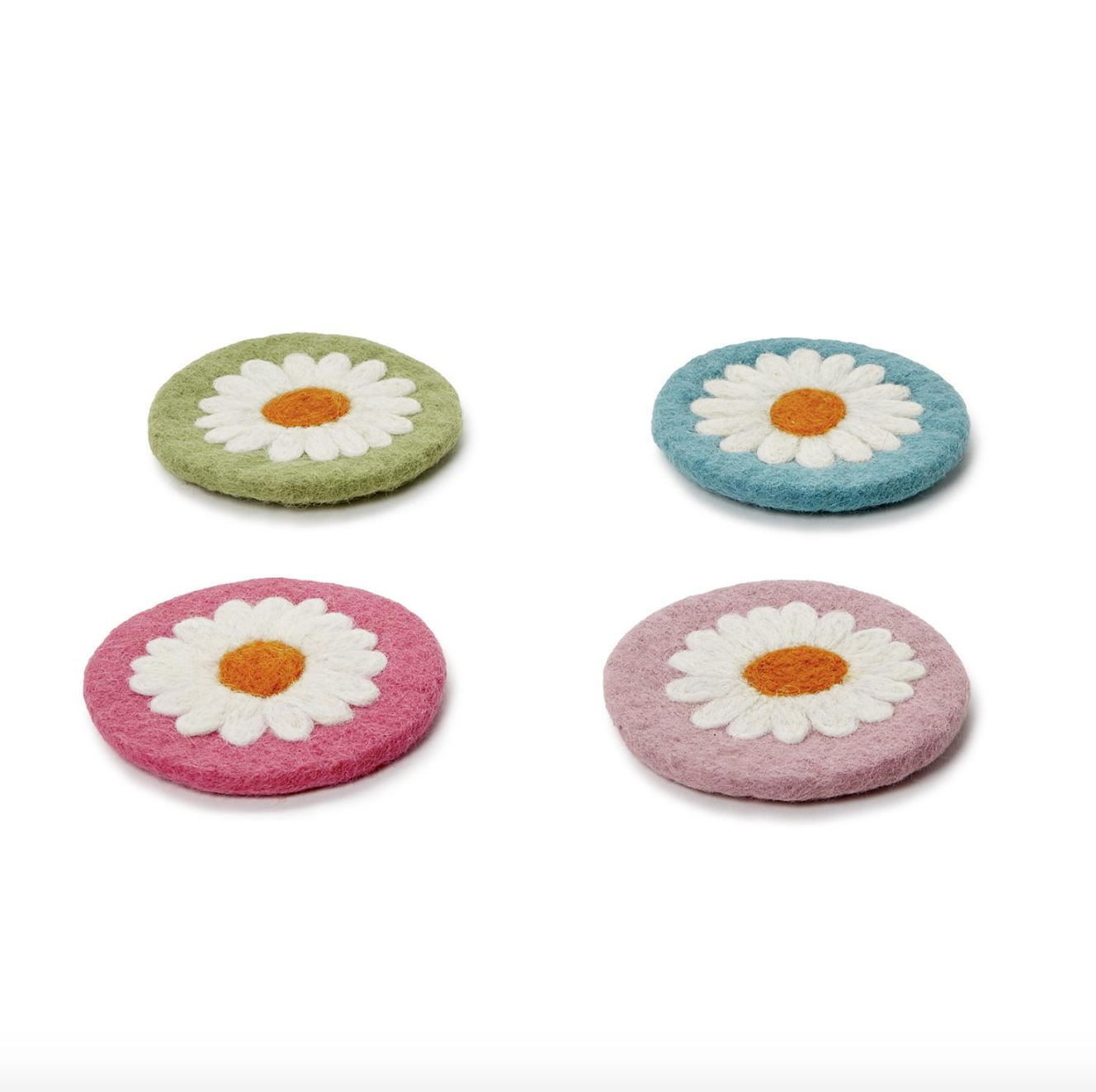 Daisy Wool Coasters Set