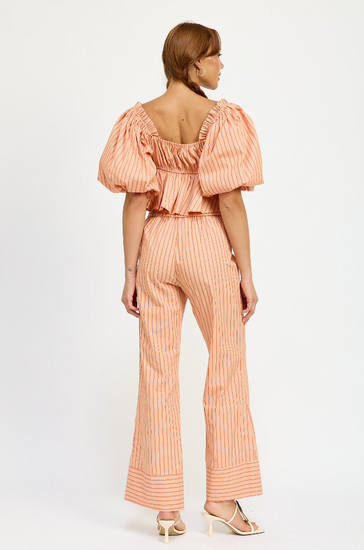 Julia Striped Lace Up Pants