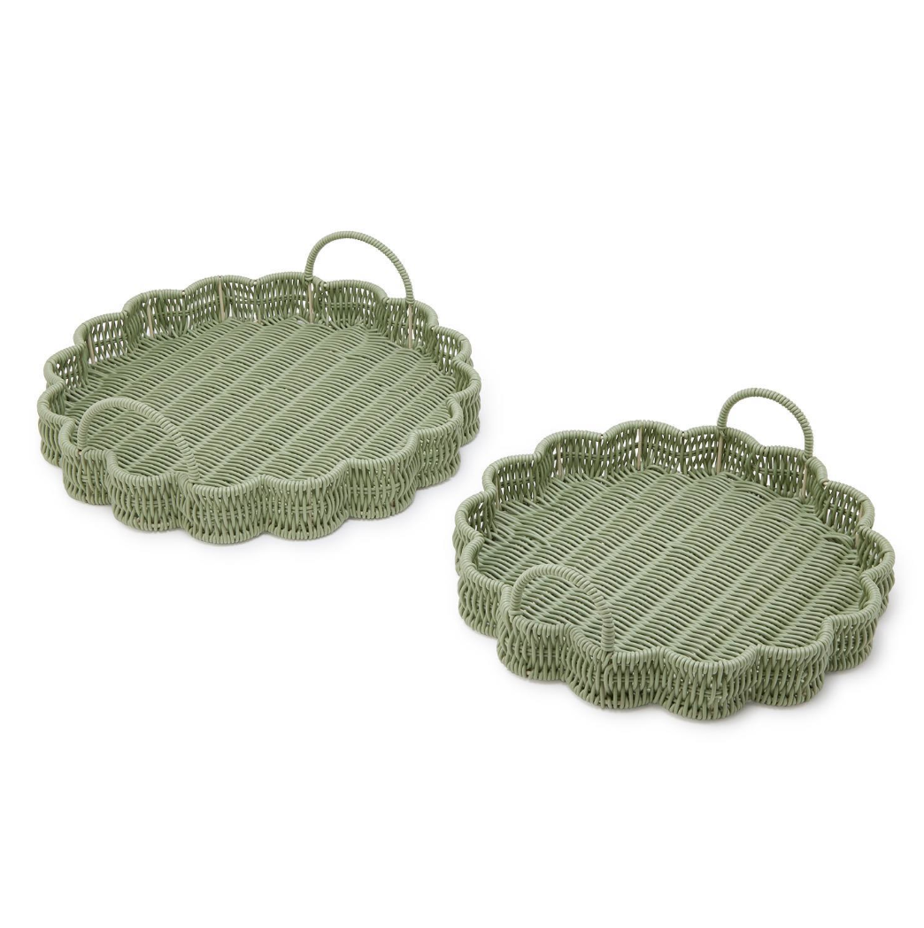 Scallop Edge Wicker Tray