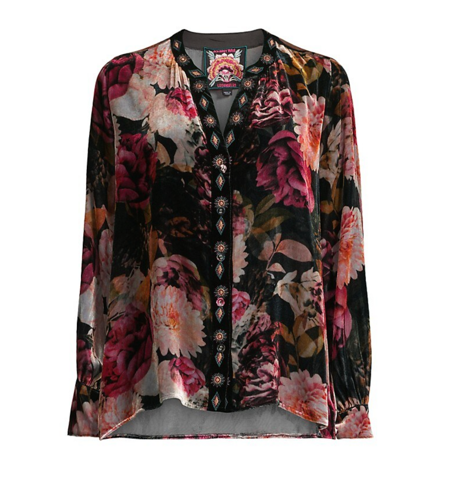 Rosa Velvet Puff Sleeve Oversized Shirt