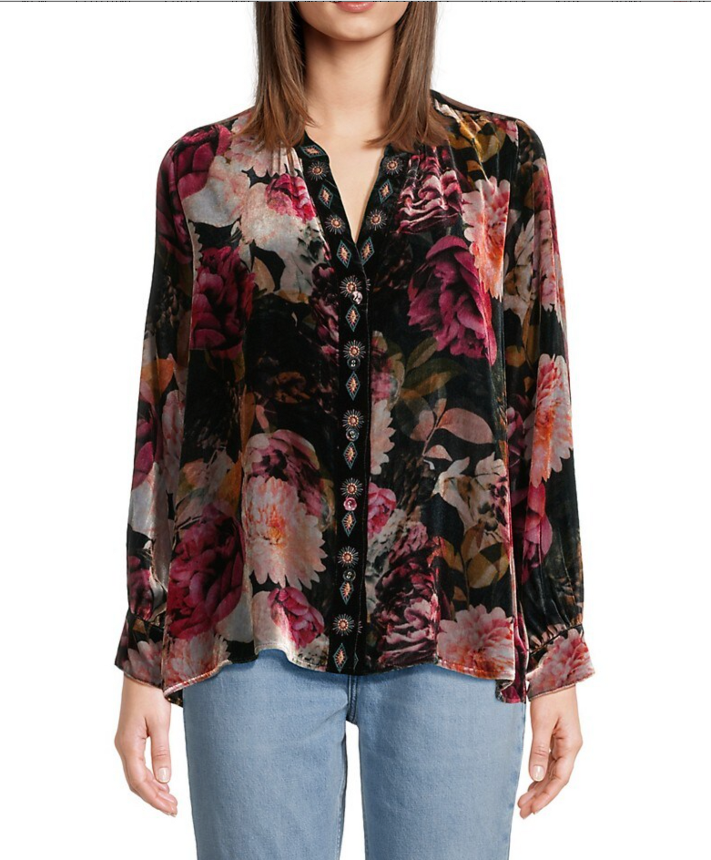 Rosa Velvet Puff Sleeve Oversized Shirt