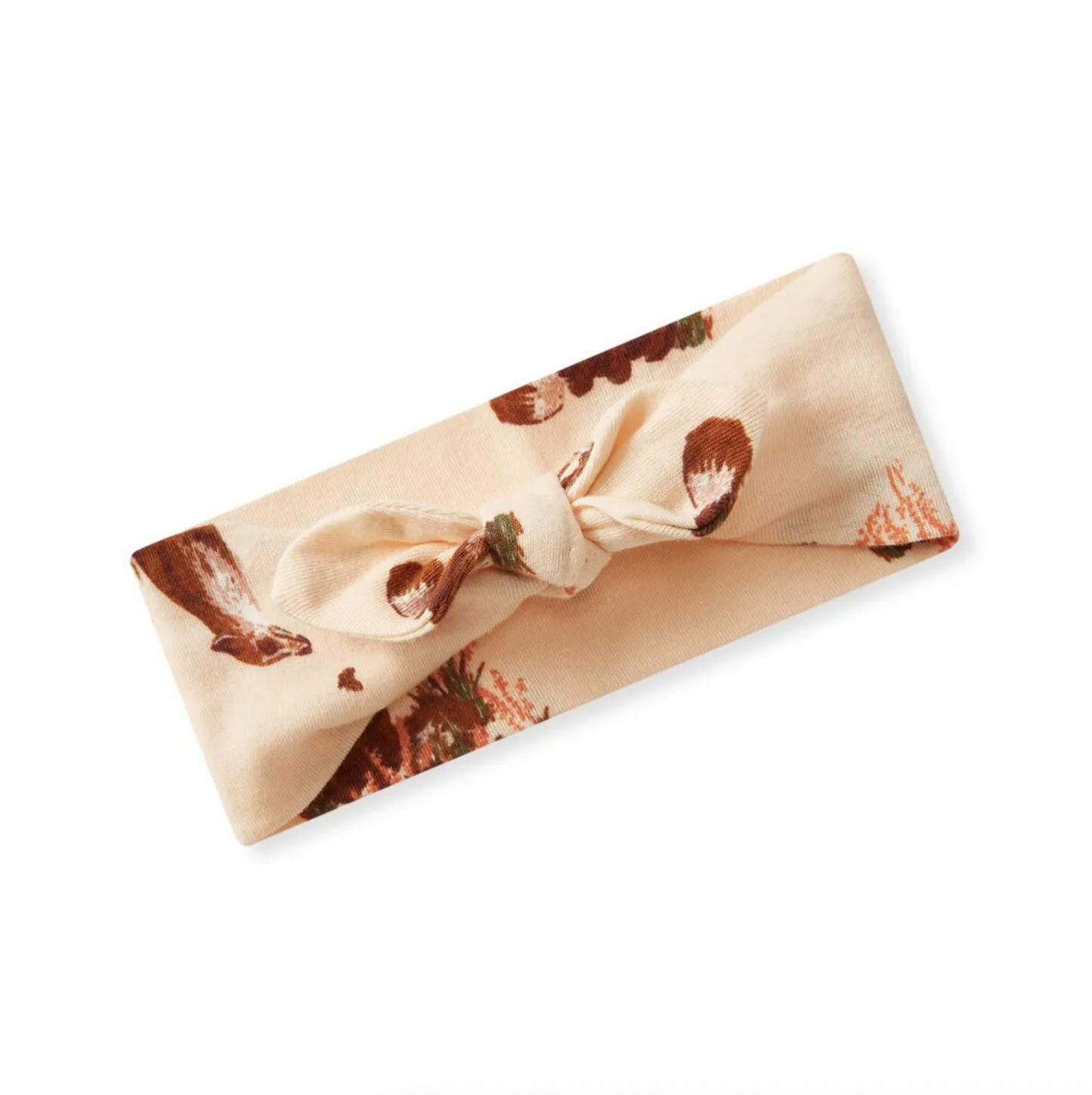 Organic Cotton Knotted Headband - Floral Fox