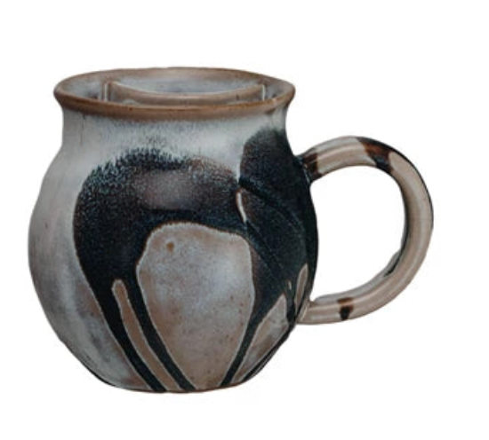 Naoko Stoneware Mug with Tea Bag Holder