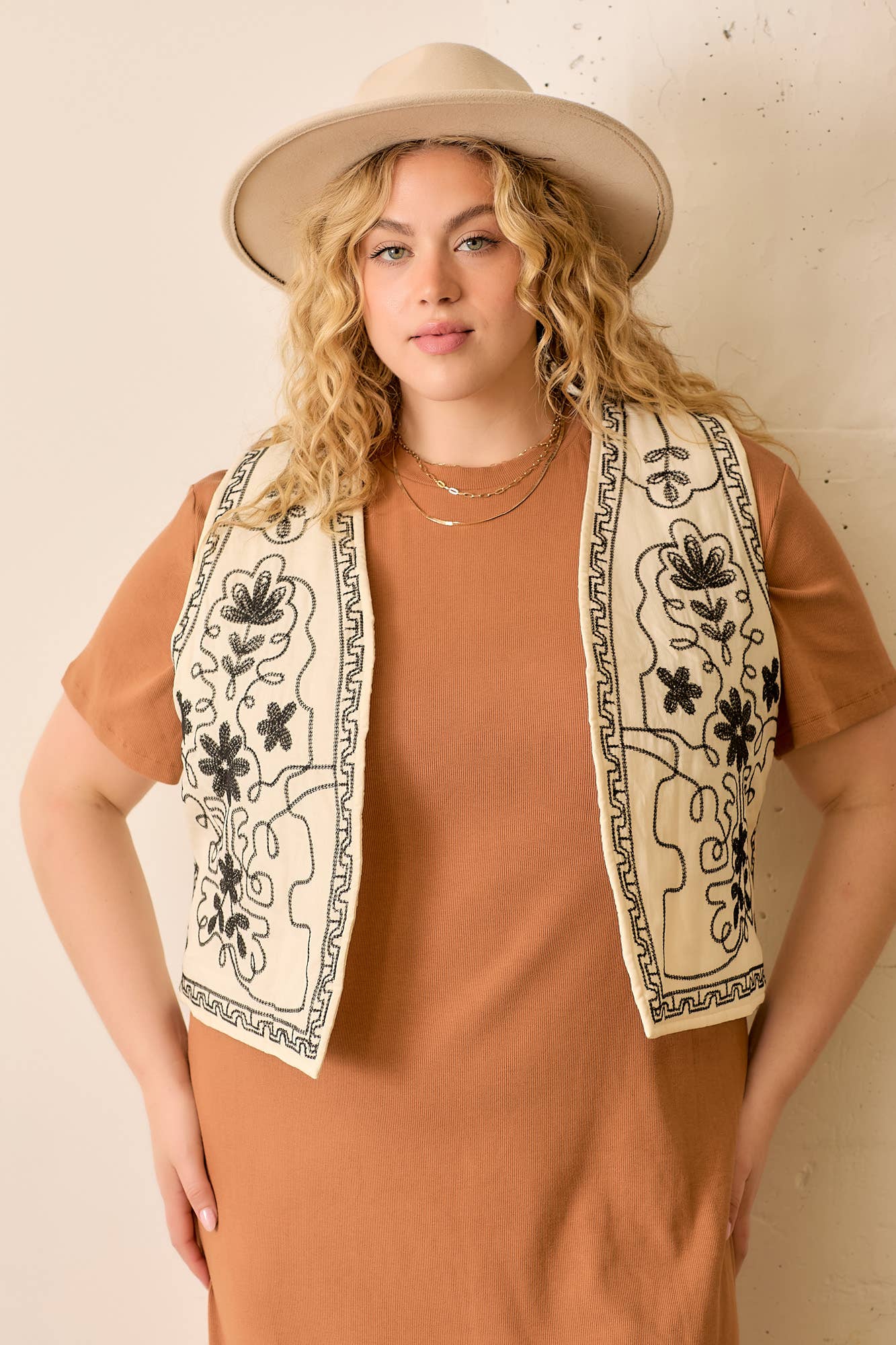 Nora Floral Embroidered Vest