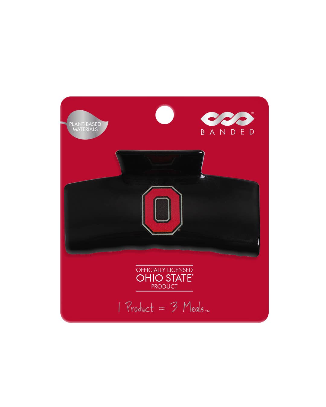 Ohio State® Eco Black Scarlet Block O - Logo Claw Clip