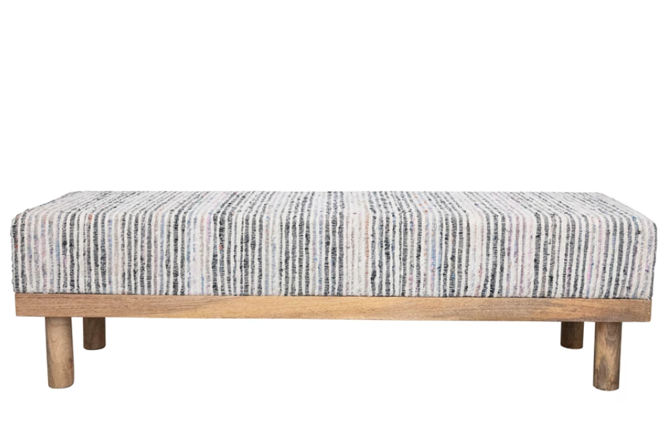 Dhurrie Top Mango Wood Bench