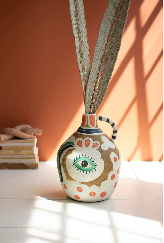 Ceramic Pitcher Vase with Eye