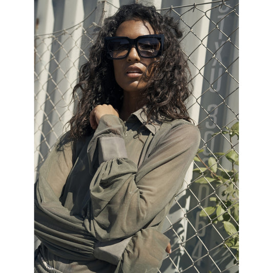 Yrja Mesh Buttondown Top