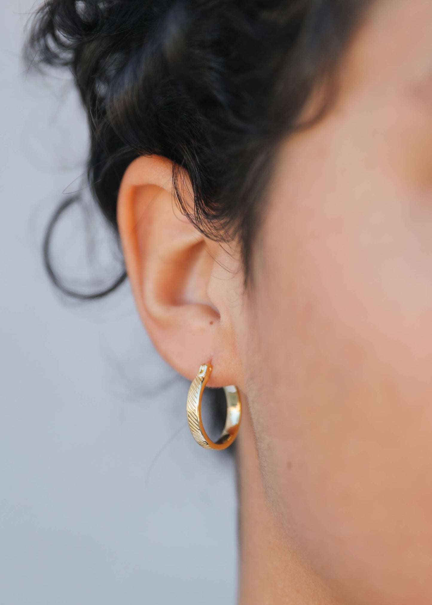 Textured Gold Hoop Earrings