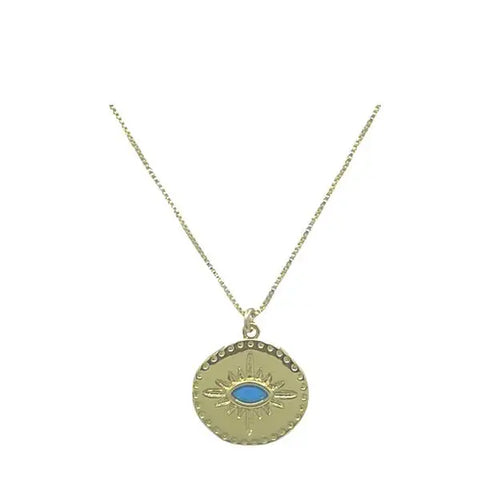 Evil Eye Disc Necklace
