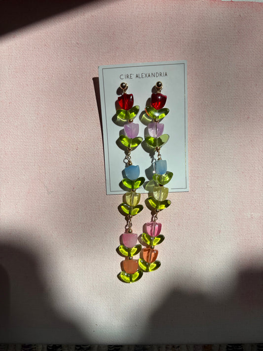 Long Tulip Earrings