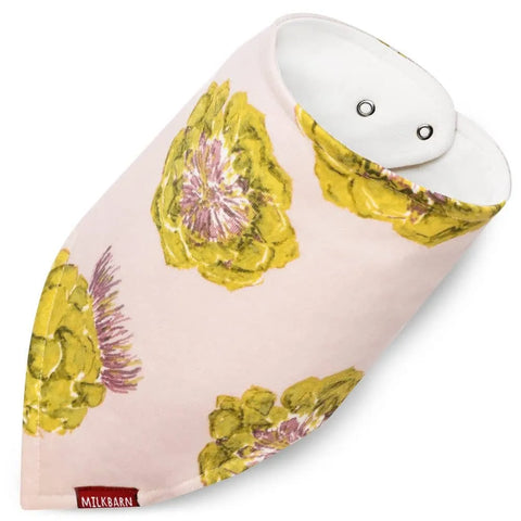 Organic Cotton Three-Layer Kerchief Bib - Artichoke