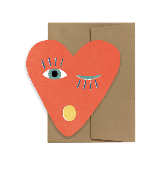 Heart Blink Die Cut Card