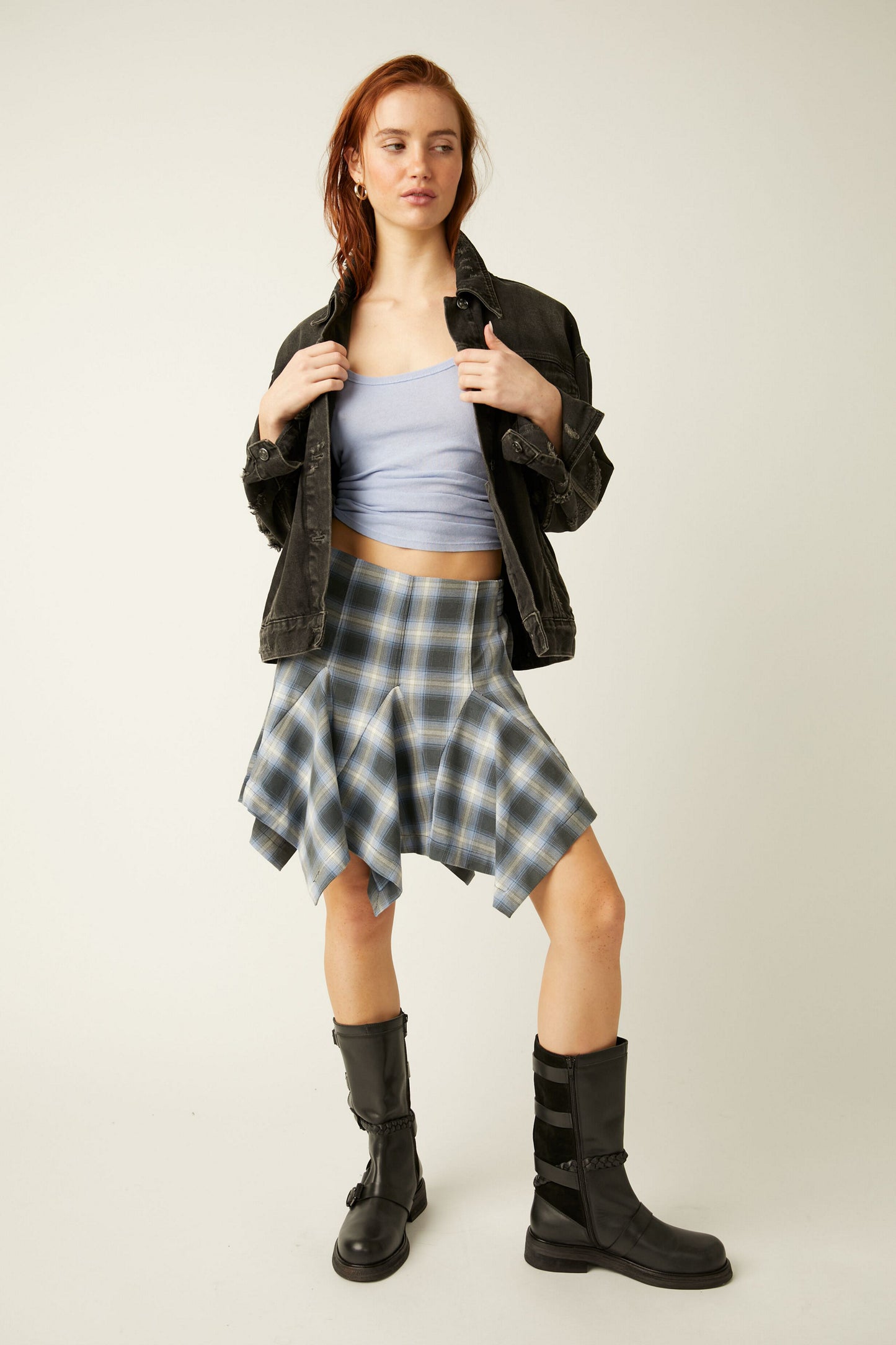Xia Plaid Mini Skirt