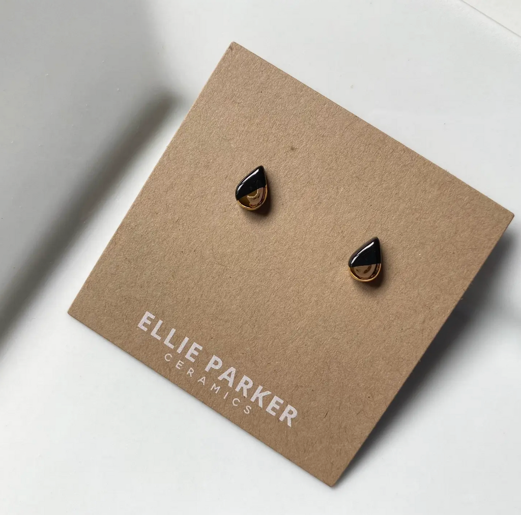 Ceramic Teardrop Stud Earrings