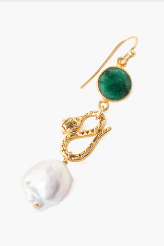 Indian Aventurine Snake Drop Earrings