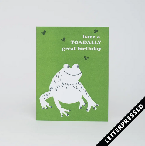 Toadally Great Birthday Letterpress Card