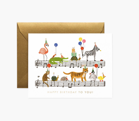 Singing Animals Birthday Card