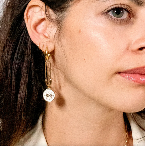 Evil Eye 24K Gold Plated Earrings