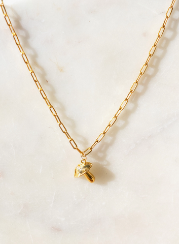 Alice Mushroom 24K Gold Plated Necklace