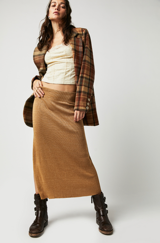 Golden Hour Knit Midi Skirt