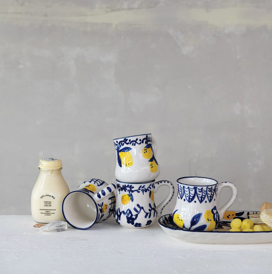 16 oz Verona Hand Painted Lemon Mug