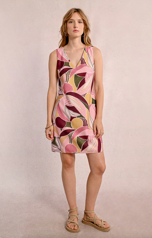 Saxon Abstract Print Dress