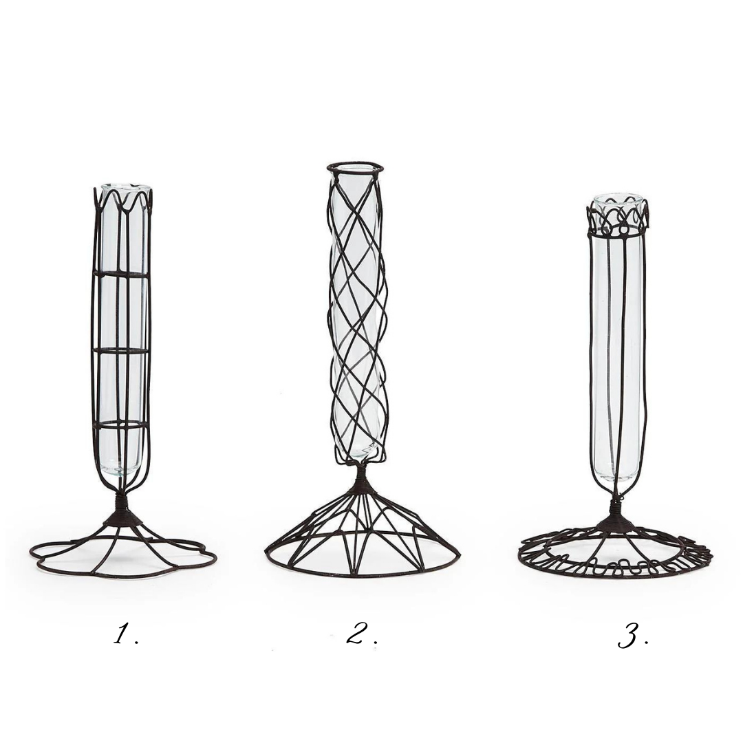 French Wire Stem Vases