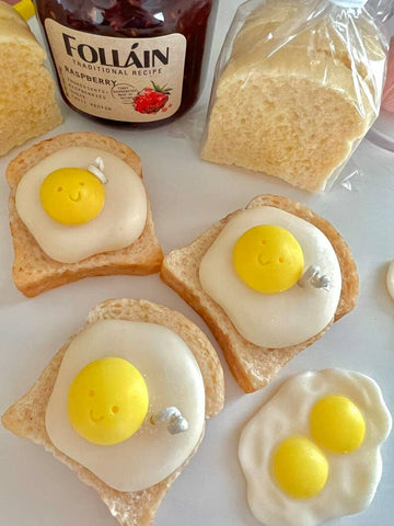 Handmade Unscented Toast with Smiley Egg Candle
