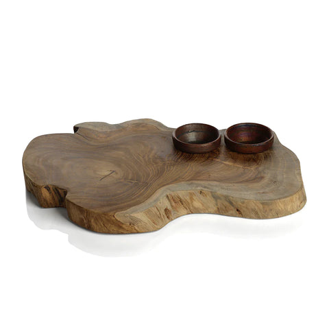 Bali Teakwood Serving Board with Condiment Inserts