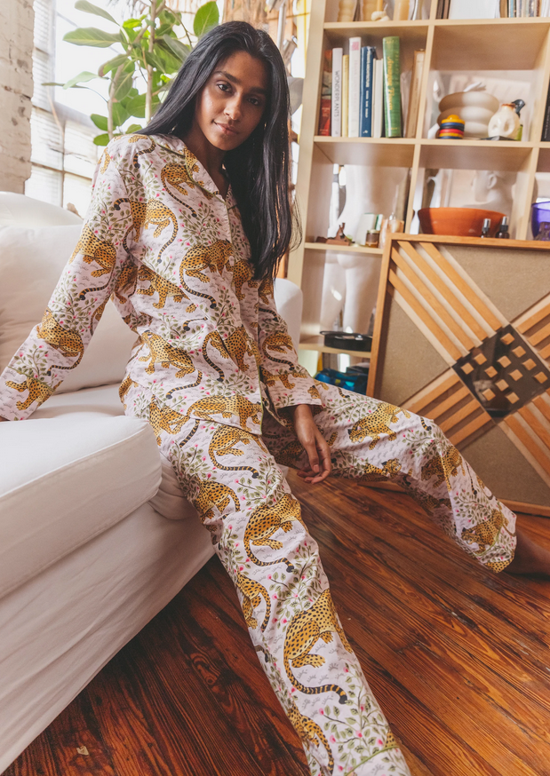 Bagheera Long Pajama Set- Blush