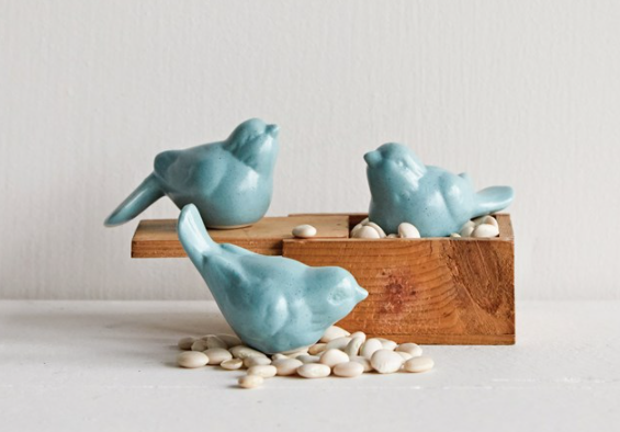 Aqua Ceramic Birds
