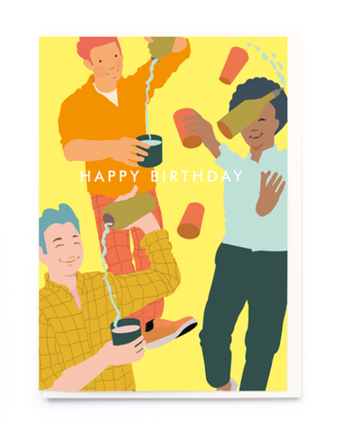 Cocktail Party Happy Birthday Card