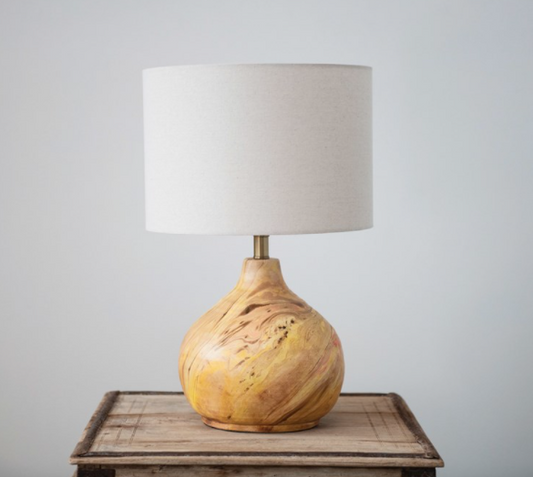 Marbled Terracotta Table Lamp with Shade