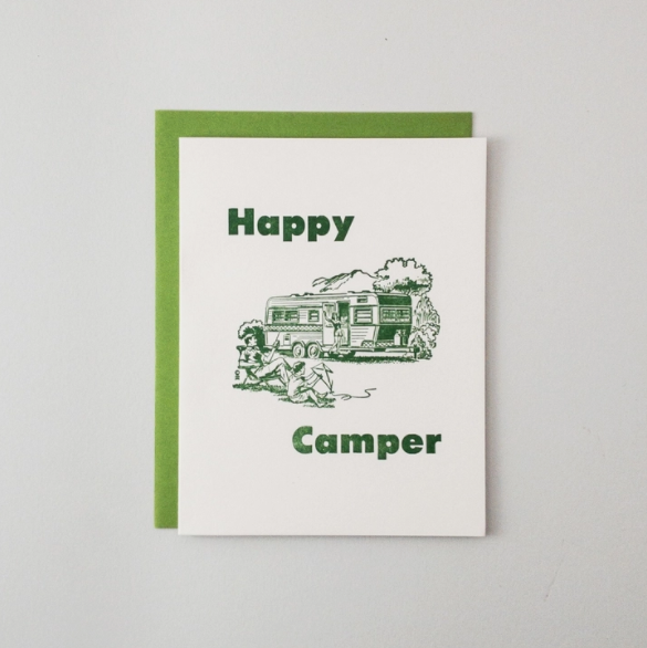 Happy Camper Letterpress Card