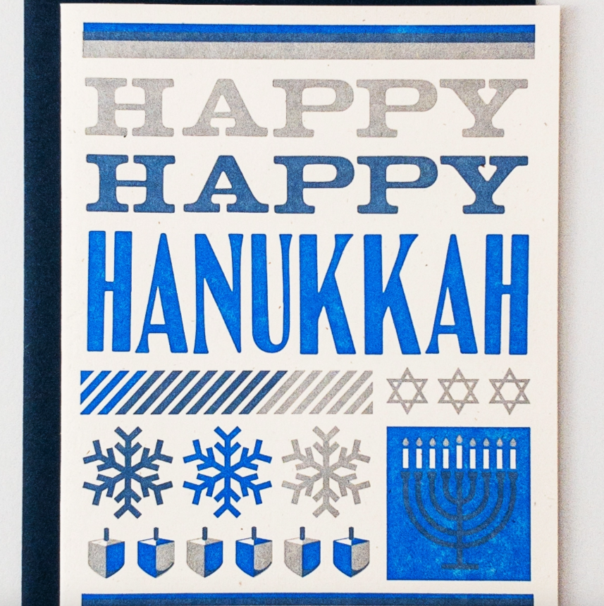 Happy Hanukkah Letterpress Card