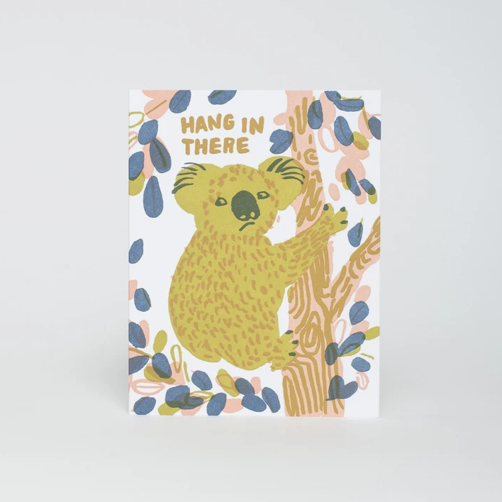Hang in There Koala Letterpress Card