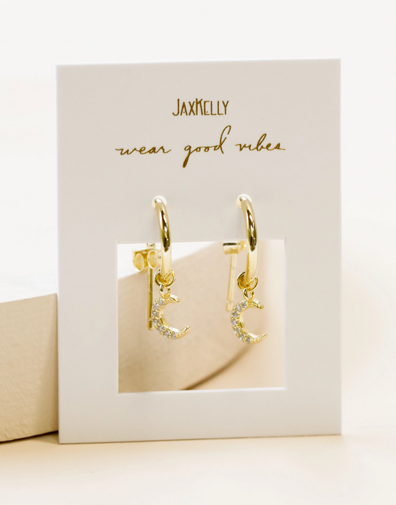 Crescent Moon Golden Hoop