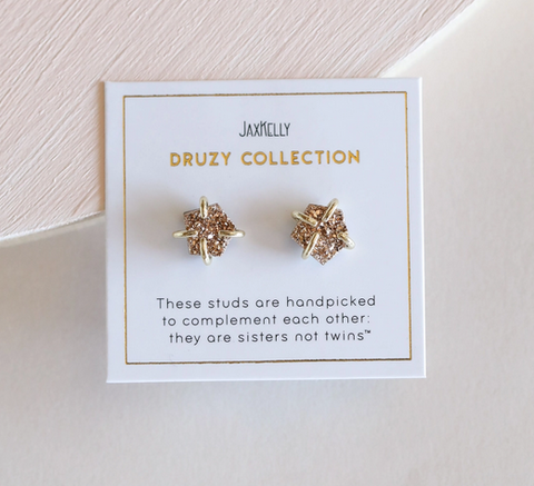 Druzy Prong Earrings