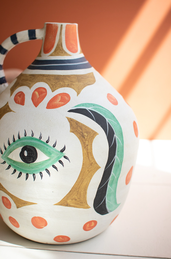 Ceramic Pitcher Vase with Eye