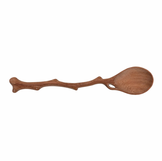 Hand-Carved Doussie Wood Spoon with Twig Handle